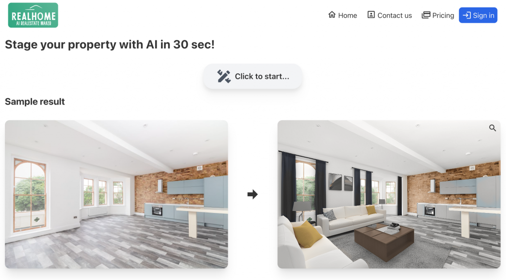 realhome realestate staging ai tool